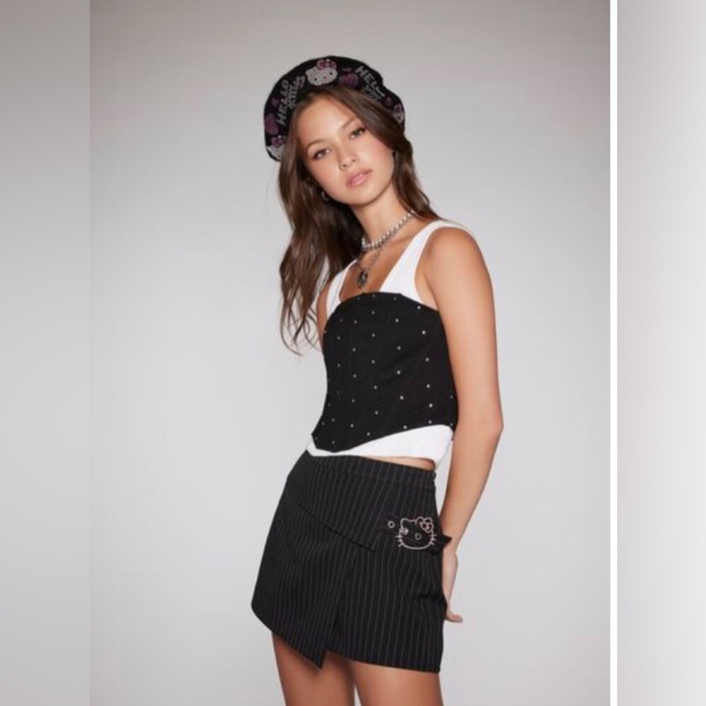 Hello Kitty Pinstriped Mini Skirt